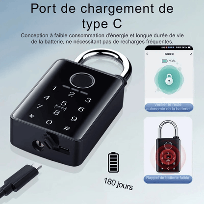 Cadenas Connecté Keynoxy™ Lock : Empreinte & Bluetooth