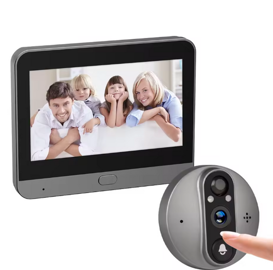 Judas Connecté Wi-Fi avec Caméra HD et Écran 4.3" - Détection de Mouvement et Vision Nocturne
