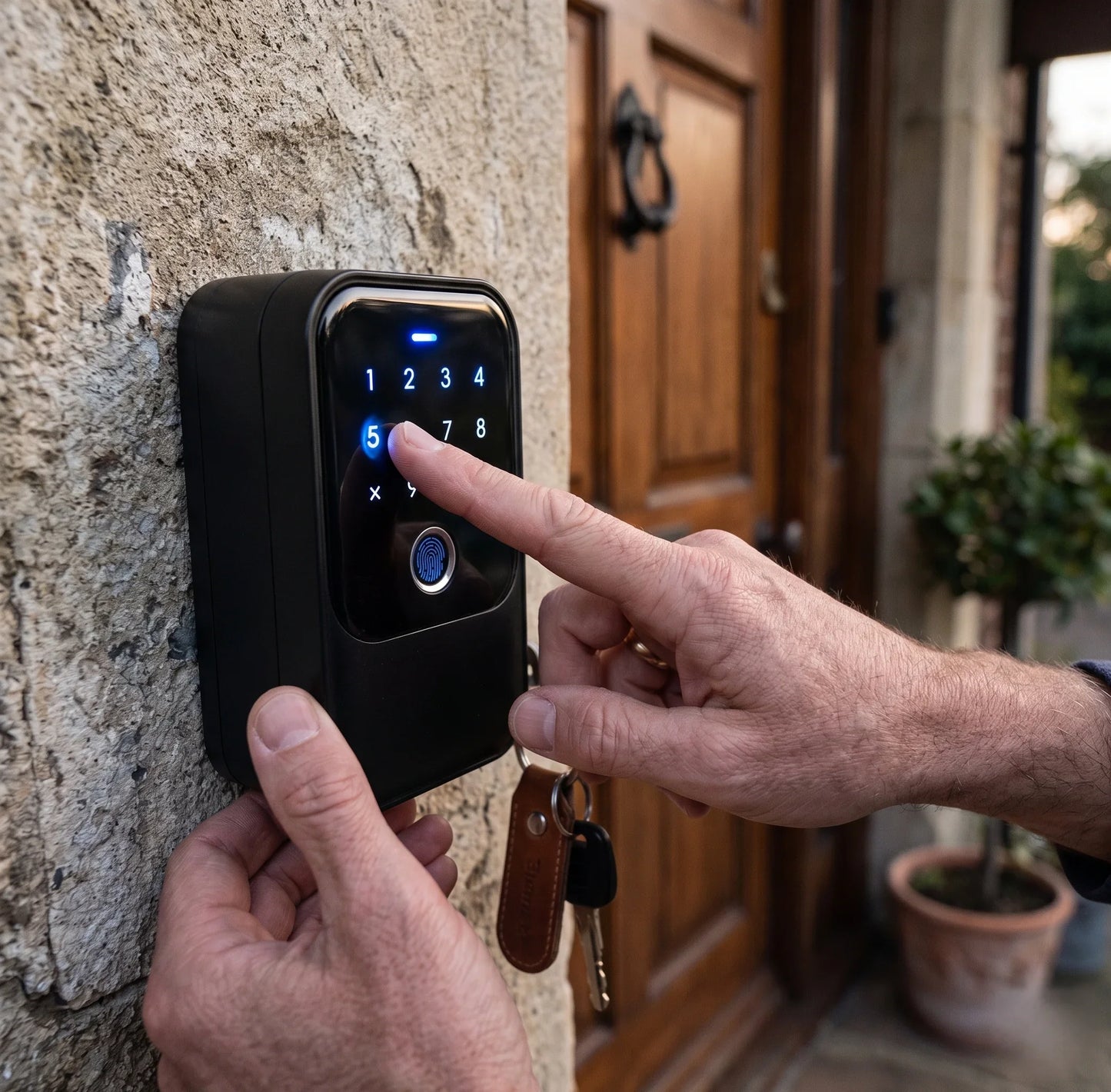 Boîte à Clés Connectée Intelligente - Empreinte Digitale, Code & App Mobile - Idéal Airbnb